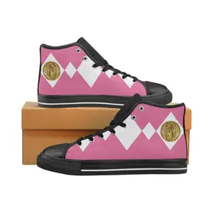 Pink Mighty Morphin Pterodactyl Dinozord Power Coin High Top Shoes