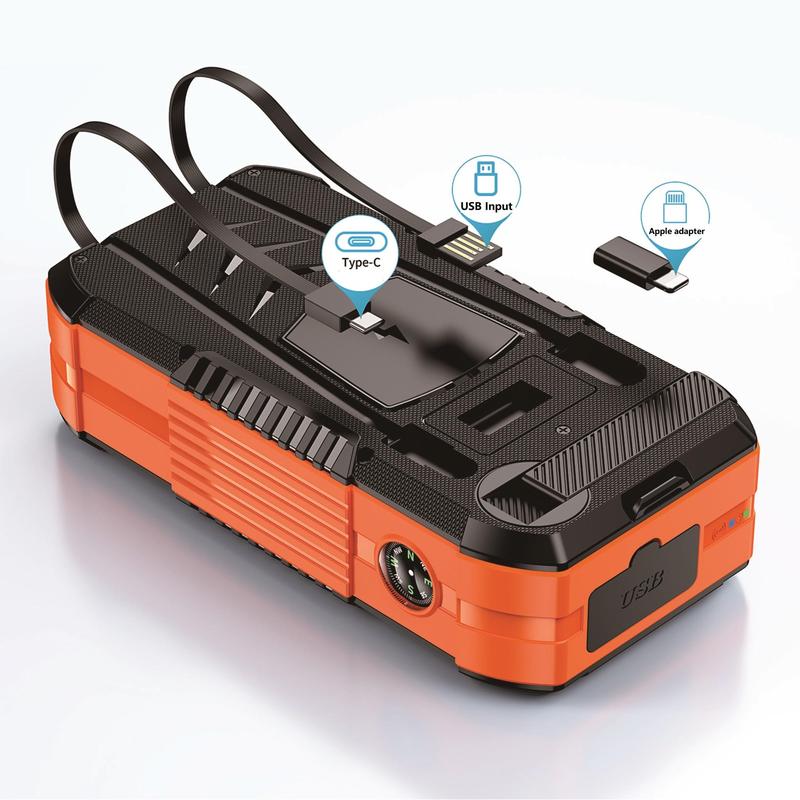 Bdjsad Solar Charage Power Bank 65800 mAh Wireless Fast Charge Hand Crank ultralarge capacit for All Mobile Devices,Intelligent Charging Made With Compass,Flashlights,LED lights,Large Capacity Outdoor Cam Magnetic Portable cellphone Accessories Smartphone
