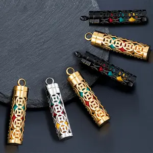 Titanium Steel Aromatherapy Necklace | Hollow Perfume Diffuser Pendant
