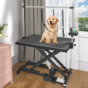 YITAMOTOR Professional Electric Dog Grooming Table, Heavy Duty Pet Grooming Table for Dogs at Home, Aluminum Dog Grooming Arm, Anti-Slip Tabletop & Tool Organizer Large Pet Grooming Station dog  brush  vacuum Animal Seat