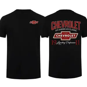Vintage Chevrolet T-Shirt Classic 1911 Chevy Logo Graphic Tee Retro American Car Shirt Oversized Streetwear Top for Men Women Short Sleeve