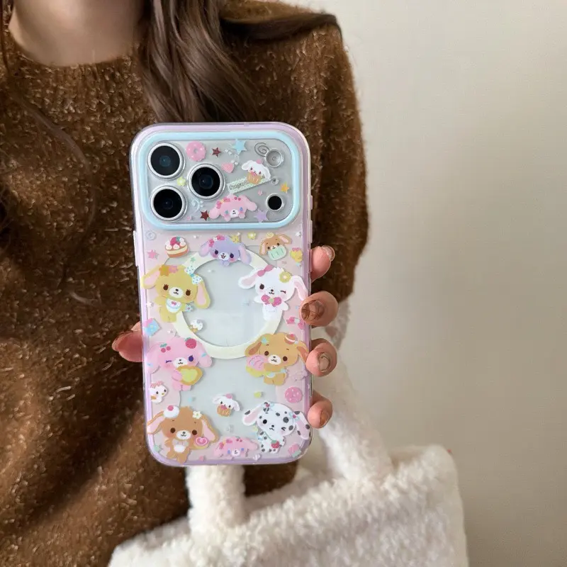 Rainbow Bunny Case Protector Casing for Apple iPhone 17 Pro Max, Creative, Fashionable, Durable & Protective Cute Phone Cover Accessories, Compatible with iPhone 16 Pro Max, 15 Pro Max, 14 Pro