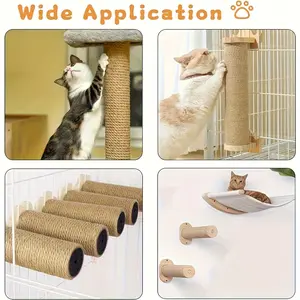 2pcs Cat Tree Pet Accessory Cat Furniture Supply Freely Assembled Space Saving Scratch Resistant Durable Stable Multifunctional Easy to Assemble Practical Cat Climbing Play Scratching Tool for Indoor Home Living Room Balcony Daily Use for Cat Owners