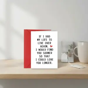 Funny Anniversary Card For Husband Wife Romantic Anniversary Cards For Him Her, Birthday Card For Boyfriend Girlfriend Men Women If I Had My Life To Live Over Again, Thank You Cards, Birthday Gift