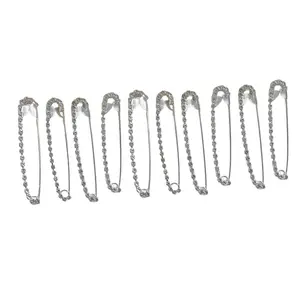 Pack of 10 Sparkling Rhinestones Pins Decorative Clip For Women's Clothing