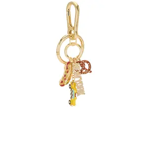 BaubleBar Big Apple Bling Bag Charm in Multi & Gold