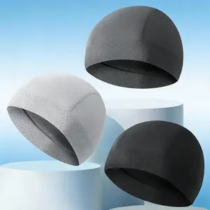 Breathable Skull Cap Men Cycling Lightweight Sweat Wicking Hat Head Wrap Under Helmet Liner for Motorcycle Running 2 Pack