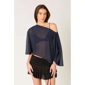 One-Shoulder Sheer Top