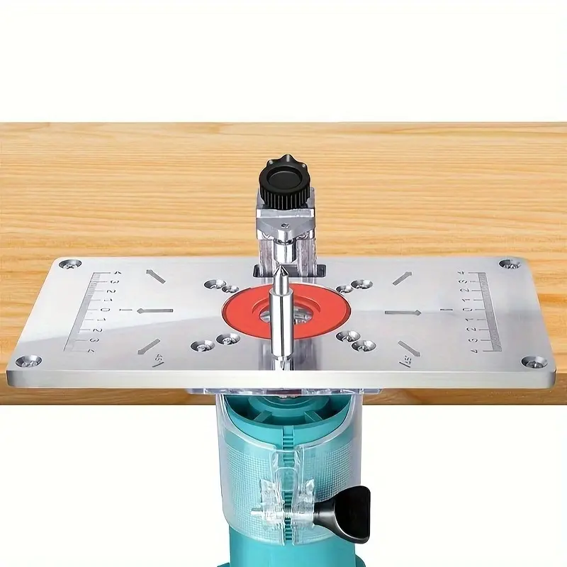 Router Table Insert Plate, 1 Set Aluminum Woodworking Benches Router Plate with 4 Rings, Multifunctional Wood Plate Machine Engraving Accessories, Router Lift, Base Plate, Table Mounting Kit, Trimming Tool, Routing Table Insert & Dealsforyoudays
