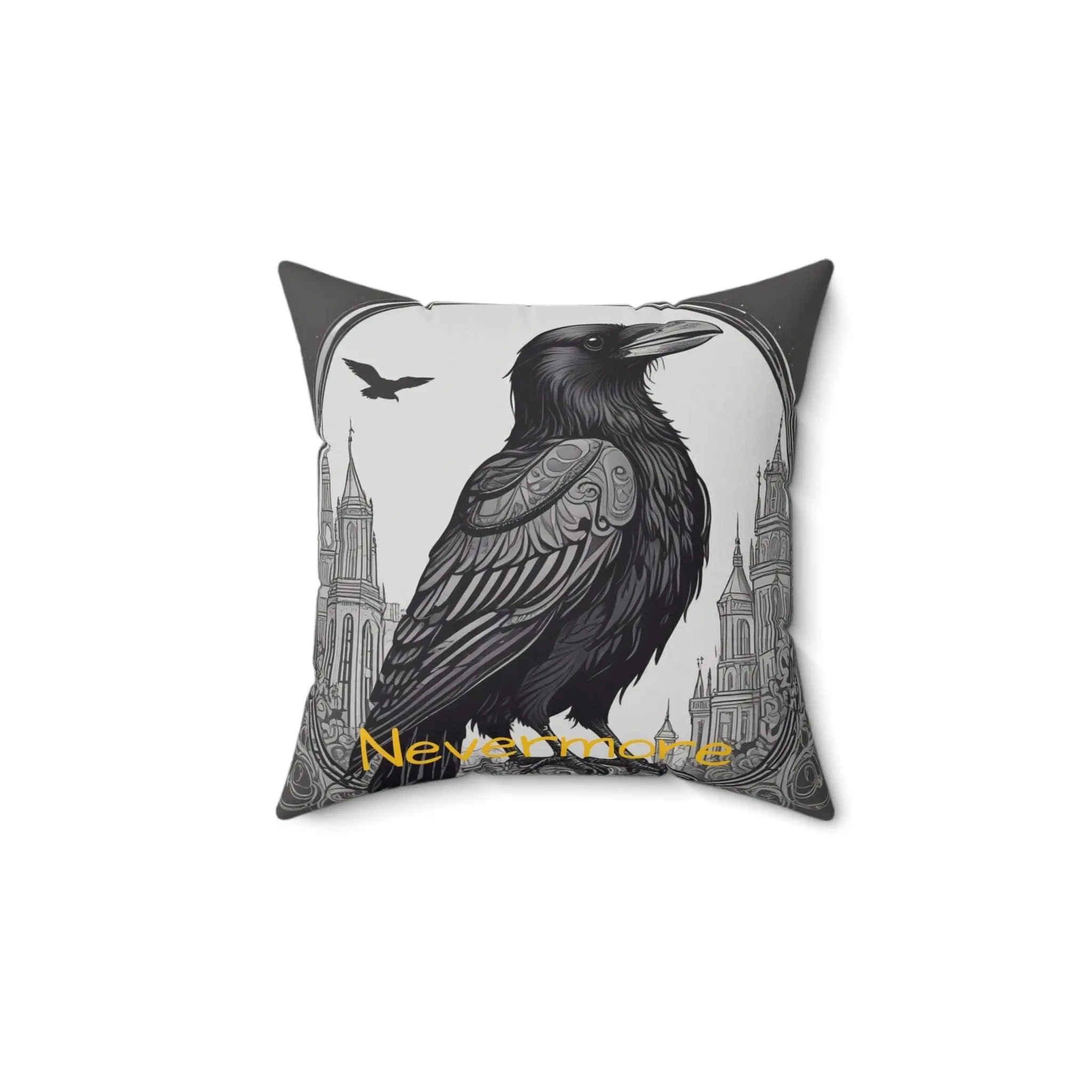 Edgar Allen Poe Raven Pillow | Double-Sided Print, Gothic Decor
