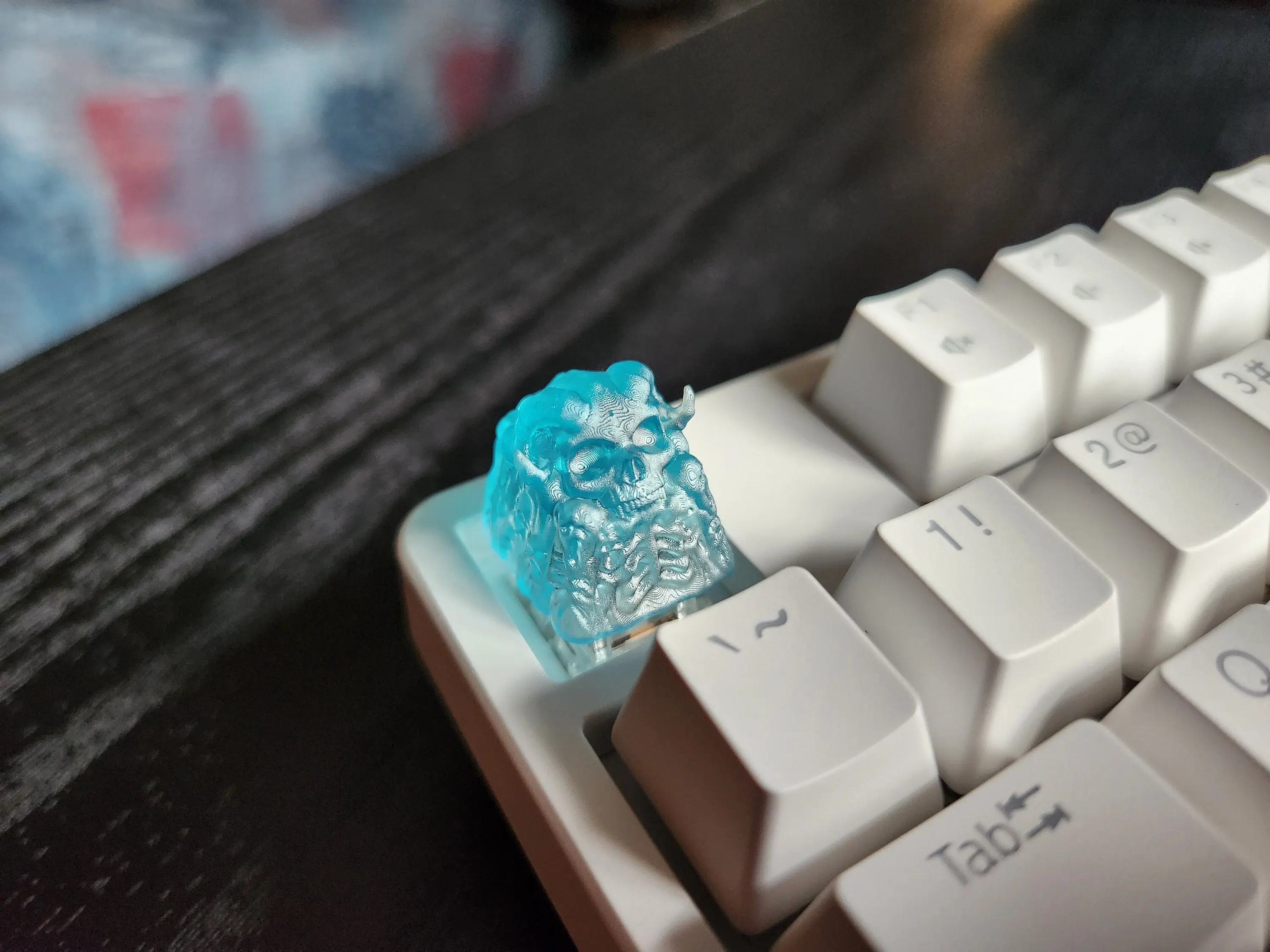 Clear Demon Skull Keycap