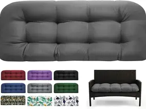 DANGHOOGY Outdoor Bench Cushions, Waterproof Patio Loveseat Cushions for Outdoor Furniture, Thickened Love Seat Bench Cushions 44" x 19" x 5" (Grey)