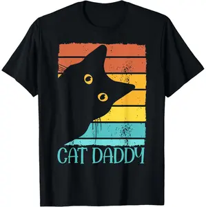 Cat Daddy Vintage Eighties Style Cat Dad Gift Fathers Day T-Shirt