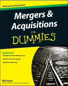 USED-Mergers and Acquisitions For Dummies by Bill Snow (Paperback)
