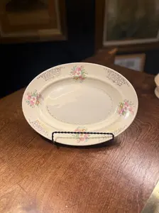 Paden City Pottery Oval Serving Platter c.1925–1940 | Antique American Floral China