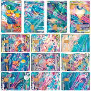 Anime Monster 2PC Holographic Credit Card Skin & Debit Card, Trolley & Gym Stickers for Small Chip