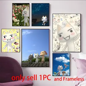 Cute Sony Character T-Toro Inoue Poster Waterproof Moisture-Proof Scratch-Resistant Durable HD Self-Adhesive Poster For Living Room Bedroom Cafe Bar Corridor Wall Decor & Gifting