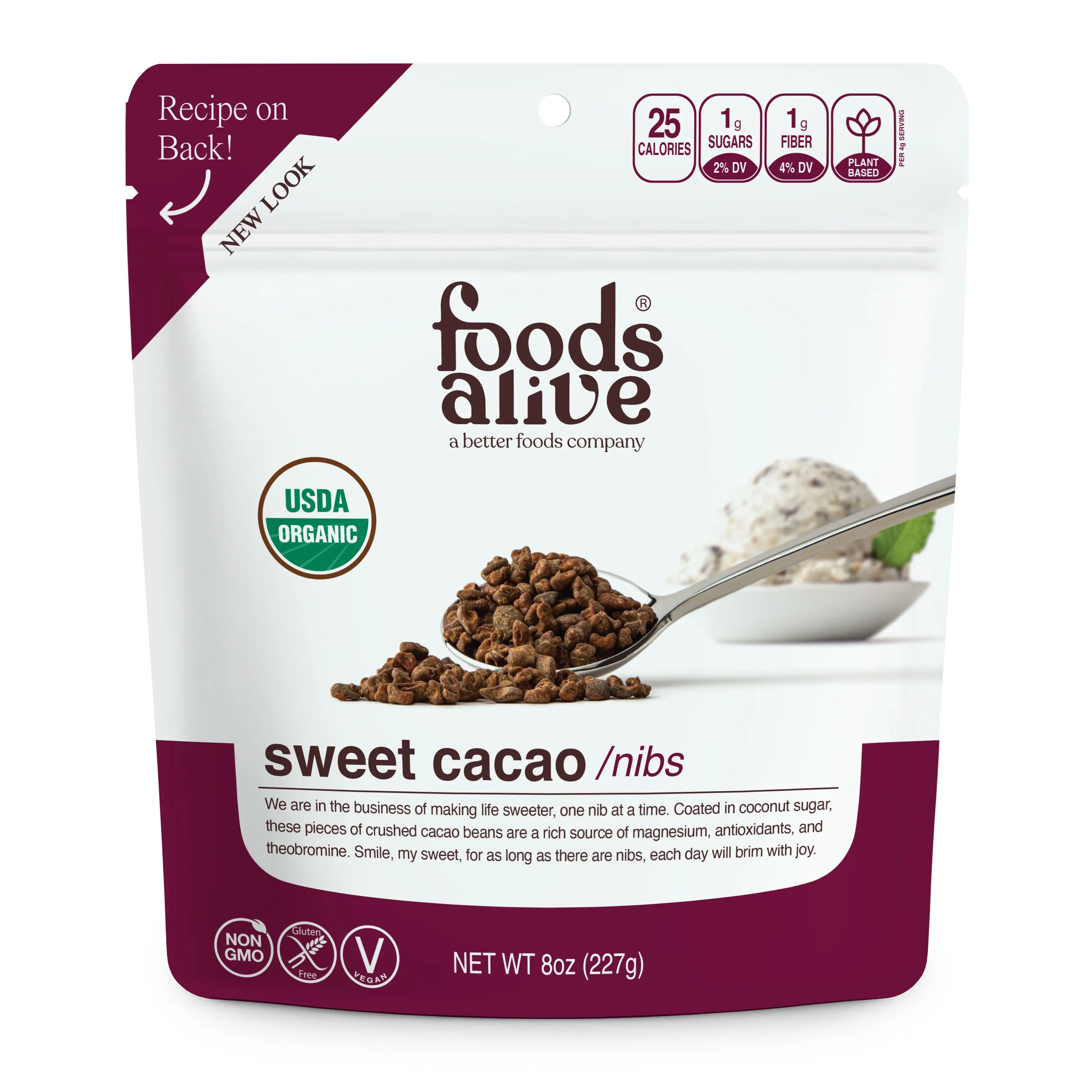 organic cacao nibs (sweet)