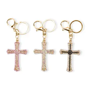 Shop LC Multi Color Glass and Crystal 3-piece Set Cross Keychain