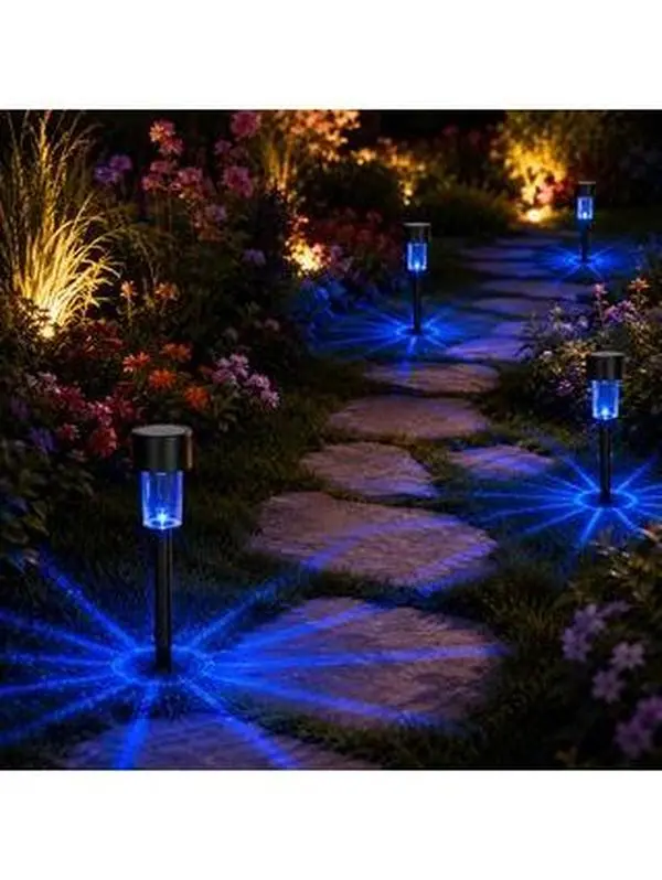 10-Pack Solar Pathway Lights, Starburst LED Solar Garden Stake Lights, Outdoor Landscape Lights with Auto On/Off for Lawn, Walkway, Patio & Yard