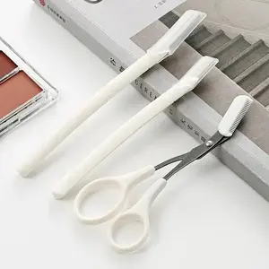 Eyebrow Scissors with Comb 2025 New Eyebrow Trimmer Precision Eyebrow Grooming Kit with Scissors and Eyebrow Trimming Razor Ergonomic Eyebrow Grooming Set for Women and Men