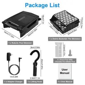 1Pc Solar Powered Robotic Pool Skimmer Automatic Swimming Pool Surface Cleaner With 2 Cleaning Modes Dual Charging Methods IPX7 Waterproof 1937sq.ft Coverage APP Control#home improvement#space saving