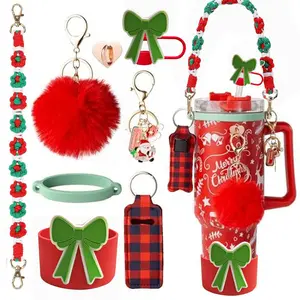 Bingba Cup Thermos Cup Accessories Christmas DIY Bow Decoration Cup Cover Lipstick Cover Hairball Decoration Drinkware Tumbler for Festive Beverages Drinkware Tumbler Bottles