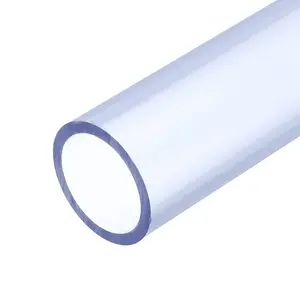 YELARXI Clear PVC Pipe, High Impact Rigid Tube Round Pipe Plastic Vinyl Tube - Fitting for (Garden/Home/Dust Collection/Aquarium/Fish Tank), 1.02" ID & 1.26" OD & 1.08ft, Blue