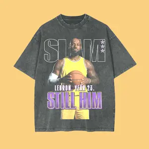 LeBron James SLAM Cover T-Shirt, Retro 90s Basketball Legend Unisex Wash Tee, LeBron James Year 23 Still Him Shirt, Fan Apparel Hoodie, Sweater, Gift for fan