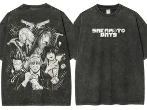 valentine shirts  25 Hot Anime Washed Vintage Sakamoto Days Women Men Fashion Hip Hop Oversized T-shirts Summer Cotton Comfort Female T Shirt Top