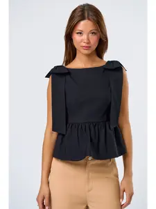 Peplum Top with Ribbon