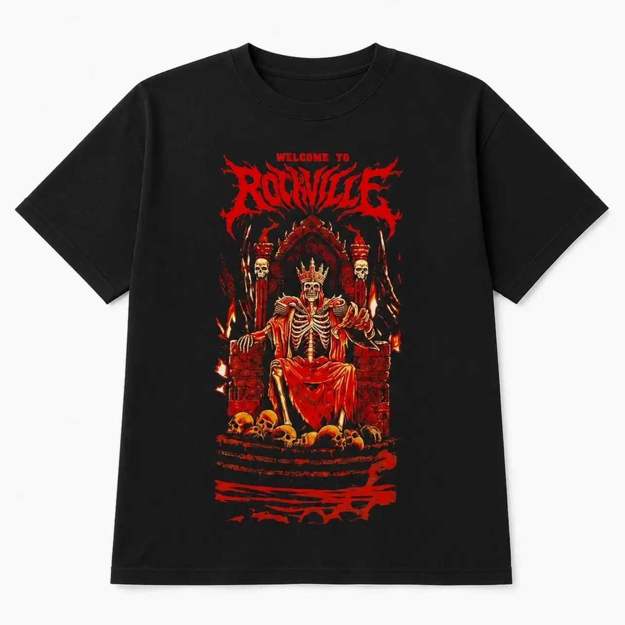 Welcome to Rockville Skeleton King on Throne shirt GP3