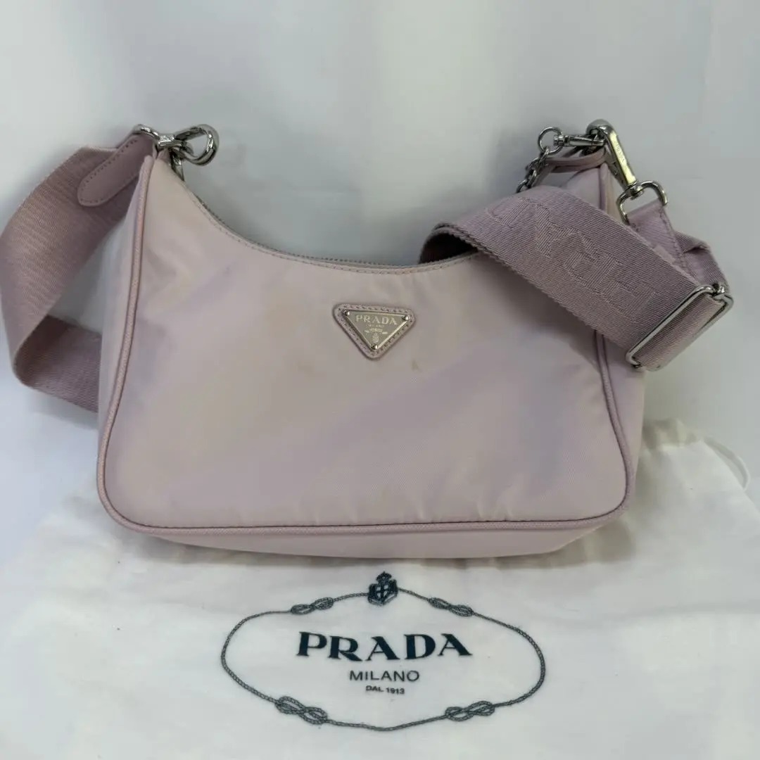 Pre-owned PRADA Pink Nylon Underarm Shoulder Bag