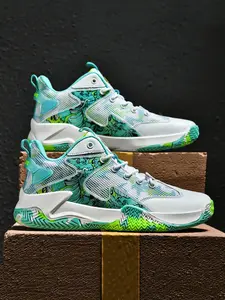 1 Pair Unisex Performance Cushion Basketball Shoes | Pro Sporty Style | Non-Slip Rubber Outsole + Shock Rebound + Comfort Wrapped Lining | Basketball Training & Matches, Stable Grippy Pro Performance Sneakers