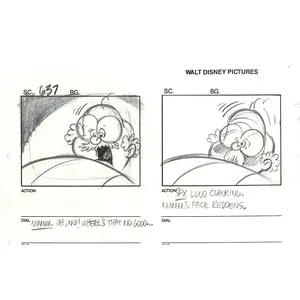 Chip n Dale Rescue Rangers Original Production Animation Storyboard Walt Disney FIRST EPISODE 1988 A199