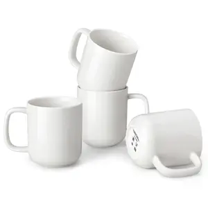 vancasso Porcelain Coffee Mugs Set of 4, 12 oz / 16 oz Ceramic Cups with Premium Ivory Glaze, Lead & Cadmium-Free, for Coffee, Tea, Iced Coffee & Cold Brew, Microwave & Dishwasher Safe