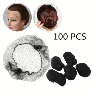 100 Pack Invisible Elastic Hair Net, Regular Size 22 Inches, 10mm Mesh, Nylon Invisible Hair Net, Lightweight, Ideal for Hairstyles, Haircare and Accessories
