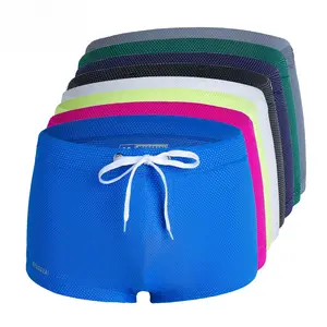Swimsuit Men's Boxer Swimming Trunks Low Waist Nylon Beach Pants Hot Spring Swimming Trunks Lace-up Trendy Brand