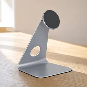 Aluminum L-shaped Tablet Stand: Magnetic Rotating Desk Mount for Office & Home Use. Space-saving, Sturdy & Secure Dual-fixation. Supports iPads, Enhances Workspace Convenience. Ideal for Meetings, Studying & Entertainment.