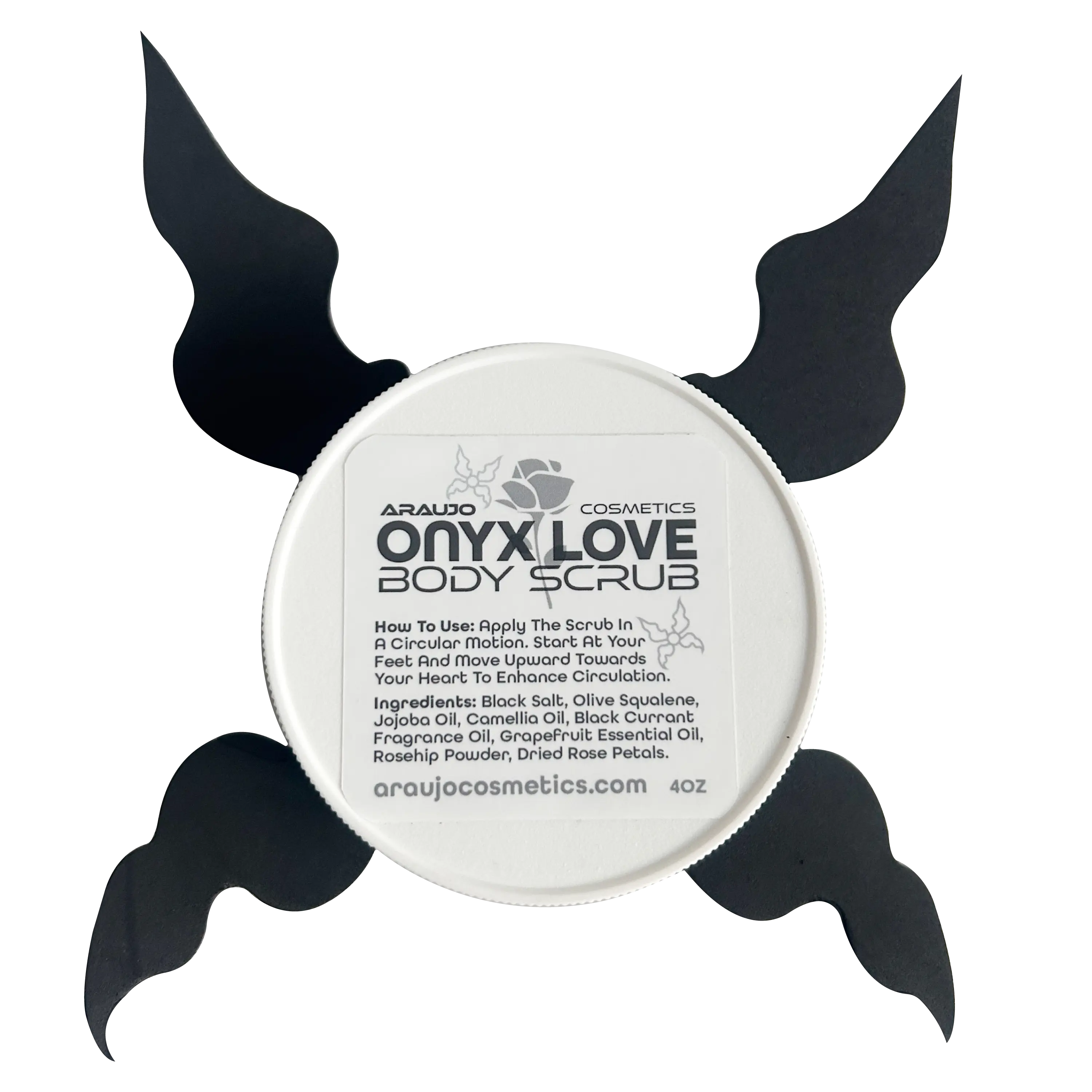Organic Black Salt Body Scrub with Rose Hip, Dried Rose Petals, and Jojoba Oil body scrub scrub