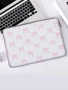 Bow Pattern Laptop Sleeve, Soft Laptop Bag, Laptop Travel Bag, Laptop Zipper Storage Bag, Tablet Computer Case, Notebook Computer Case