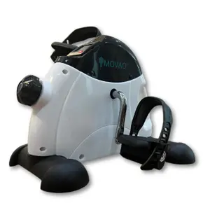 MOVAO Under Desk Bike with Adjustable Strap Wider Pedals Easy Assembly for Enhanced Comfort and Mobility Home Gym Equipment Digital LCD Display & Portable Design