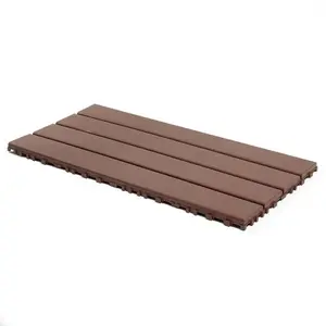Brown 24pcs Interlocking DIY Deck Tiles, Easy-to-Install Indoor/Outdoor Terrace Decking Floor Tiles for Patio, Balcony