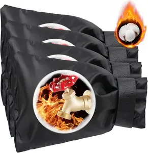 Outdoor Faucet Covers 4Pack 8.5″x5.9″x1.9″ Thicker Hose Bib Insulation Cover Waterproof & Frost Free Outside Spigot Cover Bag Insulated Covers garden winter freeze protection