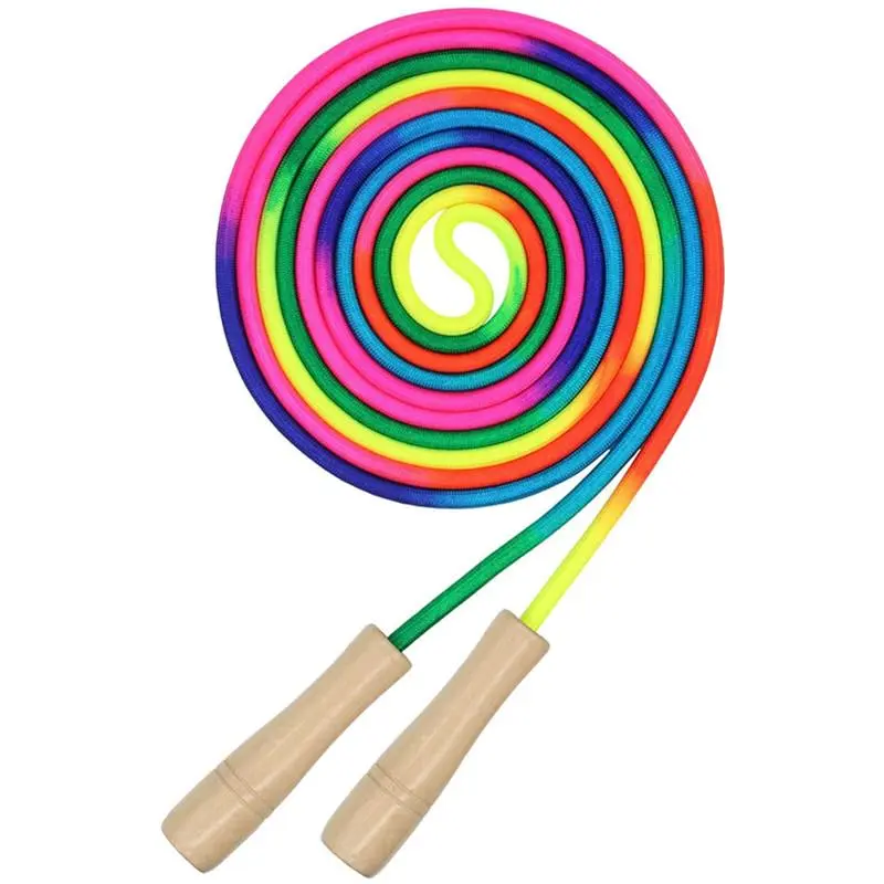 5M Rainbow Long Rope Group Skipping Children Students Speed -Fit Jump With Anti-Slip Handle School Elementary Outdoor Sports