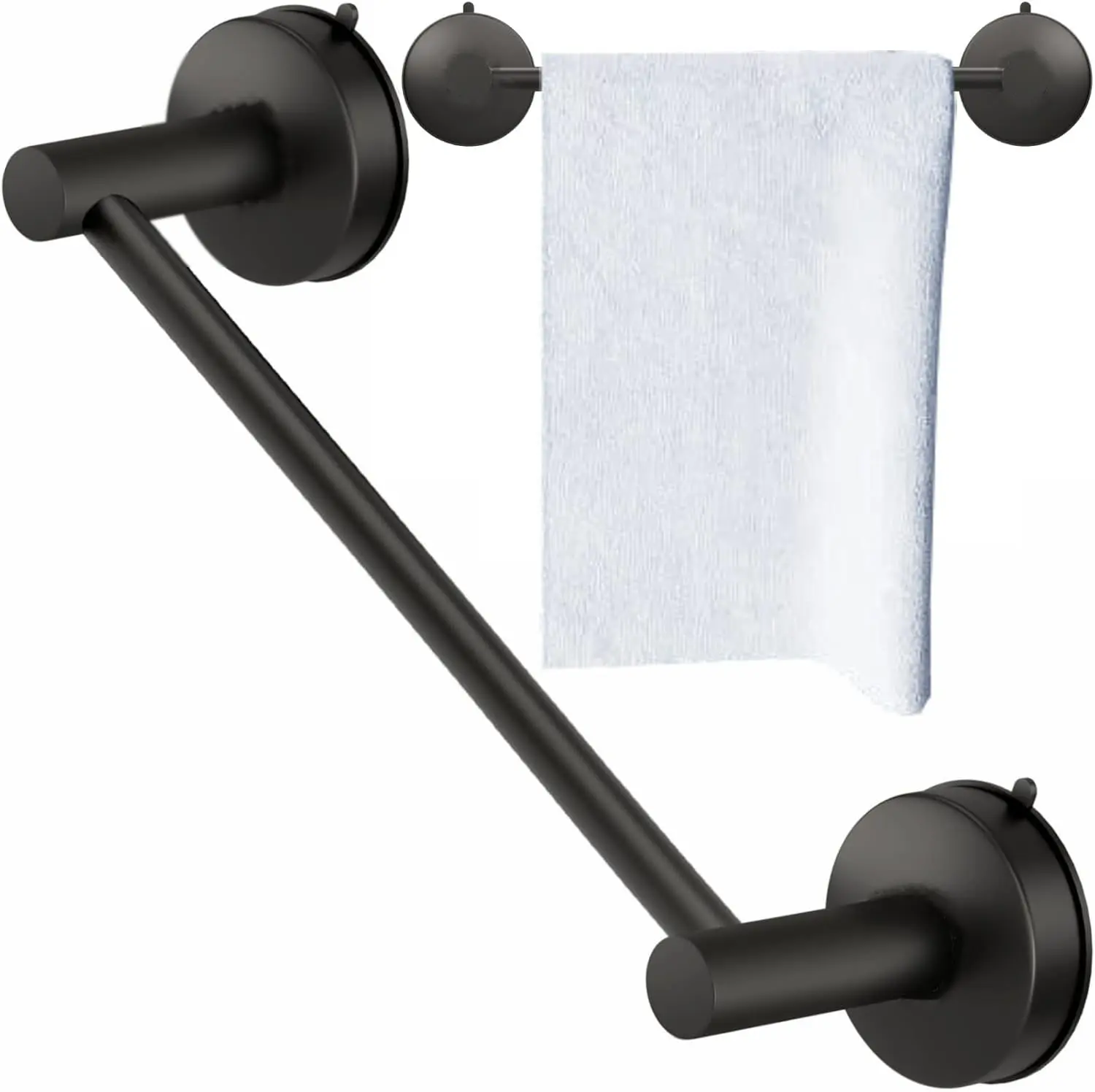 A magnetic stainless steel towel rack with a telescopic towel bar, featuring a larger magnetic base and hidden magnet design. This non-slip magnetic towel rack is suitable for refrigerators, dishwashers, ovens, and bathroom walls.
