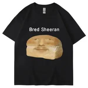 Humorous Bred Sheeran Meme T Shirt Quirky Graphic Cotton Tee Casual Unisex Music Lover Gift
