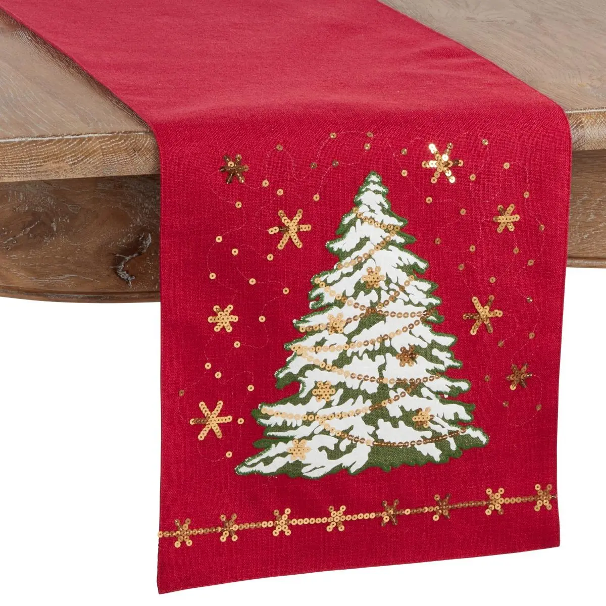 Saro Lifestyle 8970.R1372B 13 x 72 in. Christmas Tree Table Runner