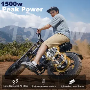 VOLTVOGUE  Electric Bike with High Carbon Steel Rack: 25mph Top Speed, 48V 13.5Ah Battery with a Range of 30-70 Miles, Front & Rear Suspension System, 16-Inch All-Terrain Tires.Electric Motorcycle  Ebike