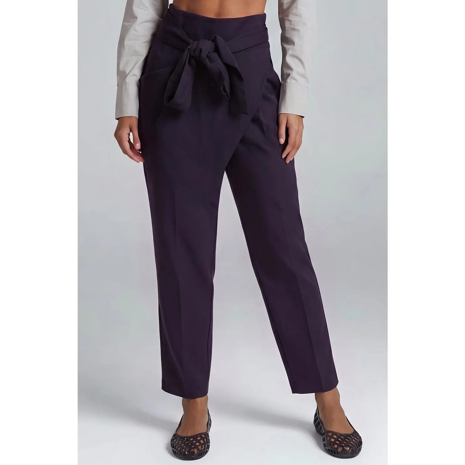 Tie Waist Tulip Tapered Pants
